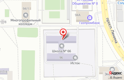Средняя общеобразовательная школа №66 в Правобережном районе на карте