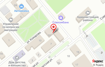 Супермаркет Ярче на улице Комарова на карте