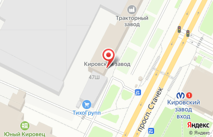 Банк Санкт-Петербург на метро Кировский завод на карте