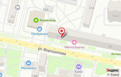 Магазин сантехники Аквадом на улице Ворошилова на карте