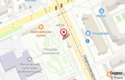 Киоск фастфудной продукции, Советский округ на площади Лицкевича на карте