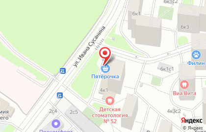 Супермаркет Пятёрочка в Москве на карте
