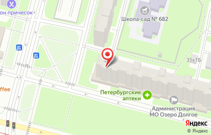 Муниципальное образование округ Озеро Долгое в Санкт-Петербурге на карте