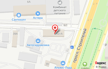 Шиномонтажная мастерская на проспекте Строителей на карте