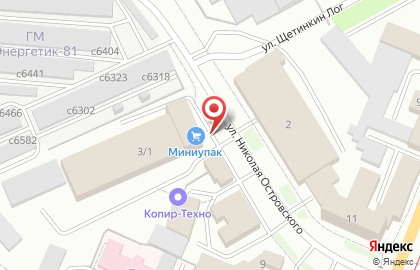 Служба грузоперевозок на улице Николая Островского на карте