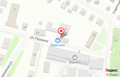 Магазин Бристоль на улице Пушкина, 2 на карте
