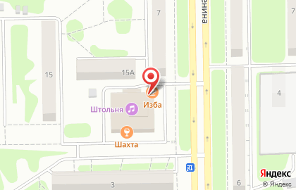 Бар Изба на проспекте Ленина на карте