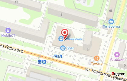Магазин бытовой техники и электроники Эльдорадо на улице Максима Горького на карте