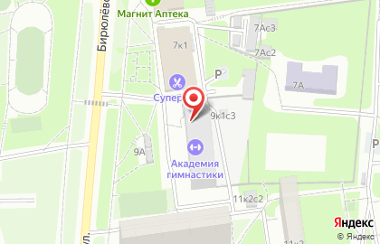 Академия гимнастики на Бирюлёвской улице на карте