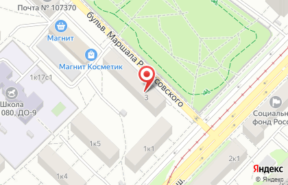 Сервис-центр ЮНик на бульваре Маршала Рокоссовского на карте