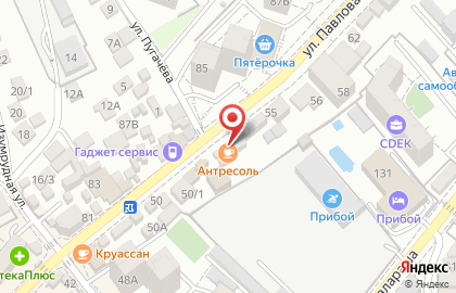 Кафе Антресоль в Лазаревском районе на карте