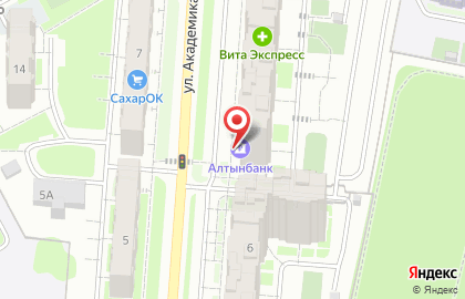 Алтынбанк на улице Академика Глушко на карте