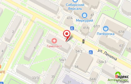 Бердская на улице Ленина на карте