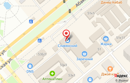 Торговый центр Славянский на Абаканской улице на карте