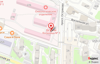 Банкомат Росбанк на улице Острякова на карте