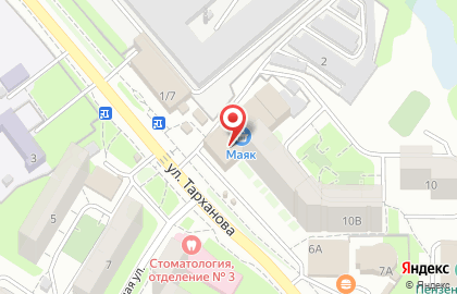 Магазин зоотоваров на ул. Тарханова, 10в к1 на карте