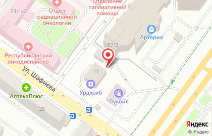 Уфимский филиал Банкомат, Банк Уралсиб в Октябрьском районе на карте