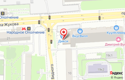 Супермаркет ДИКСИ на проспекте Маршала Жукова, д 19 к 1 на карте