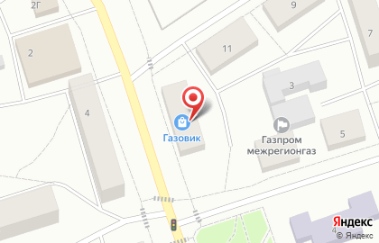 Магазин Газовик в Сосногорске на карте