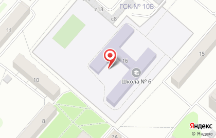 Средняя школа №6 в Красноярске на карте