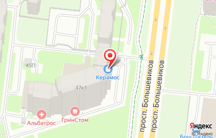Салон керамической плитки Керамос на проспекте Большевиков на карте