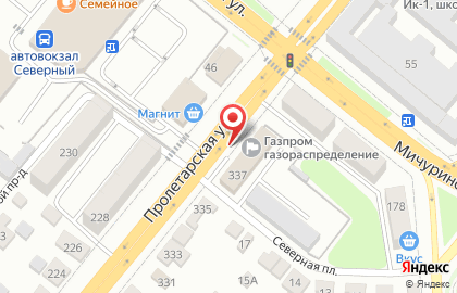 ОАО Газпром газораспределение Тамбов на Пролетарской улице на карте