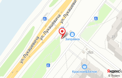 Киоск фастфудной продукции, Кировский округ на улице Лукашевича на карте