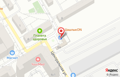 Киоск фастфудной продукции на Центральной улице на карте