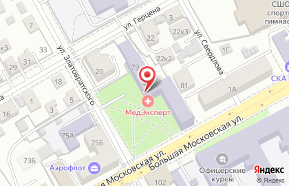 Клиника медицинских экспертиз. Стационар на улице Большая Московская на карте