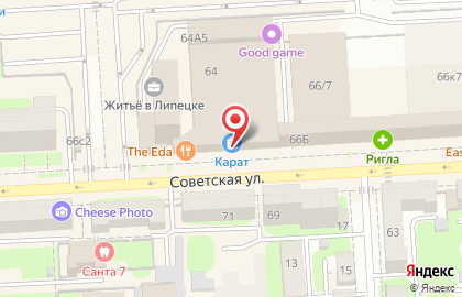 Магазин напольных покрытий Квадратный метр на Советской улице на карте