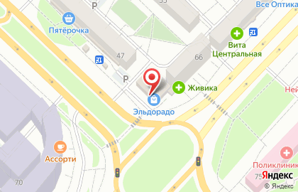 Магазин бытовой техники и электроники Эльдорадо на улице Мельникайте на карте