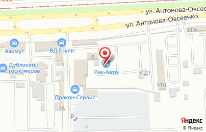 Автосервис Гудзон на улице Антонова-Овсеенко на карте