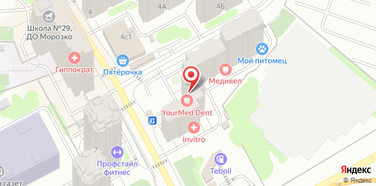 Стоматология YourMed в Химках на карте