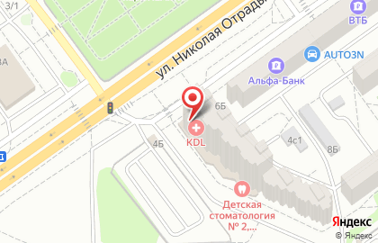 Клинико-диагностическая лаборатория KDL на улице Николая Отрады на карте