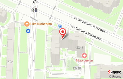 Магазин одежды и обуви на проспекте Кузнецова, 22 к1 на карте