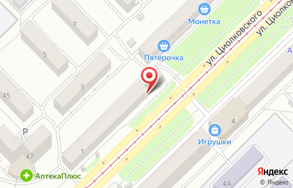 Зоомагазин Любимые питомцы на улице Циолковского на карте