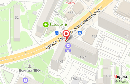 Банк ВТБ на проспекте Ленинского Комсомола в Видном на карте
