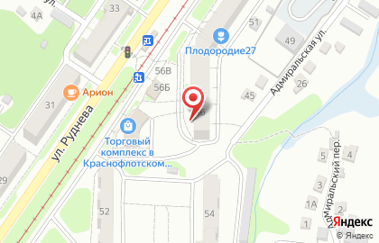 Продовольственный магазин Ветеран на улице Руднева на карте