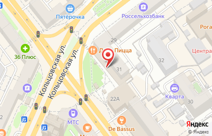 Воронежский филиал Банкомат, Банк ВТБ 24 на Кольцовской улице, 31 на карте