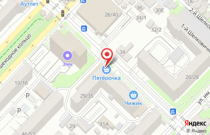 Супермаркет Пятёрочка на Шелковичной улице на карте