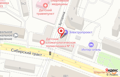 Бородинский в Октябрьском районе на карте