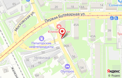 Продовольственный магазин на Московской улице на карте