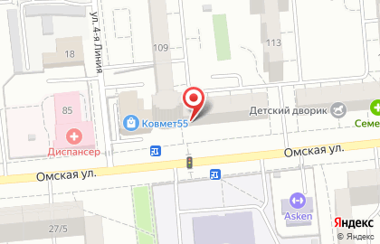 Аптека Фармакопейка на Омской улице на карте