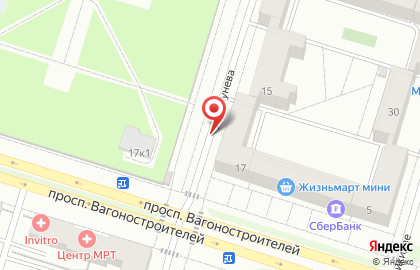 Пекарня Добропечка на улице Окунева на карте
