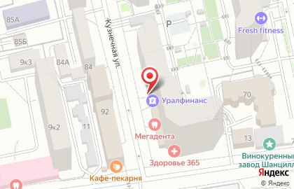 Банкомат Уралфинанс на Кузнечной улице на карте