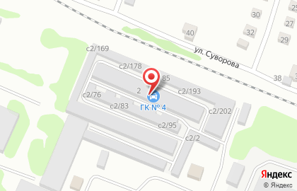 Гаражный кооператив №4 на Гвардейской улице на карте