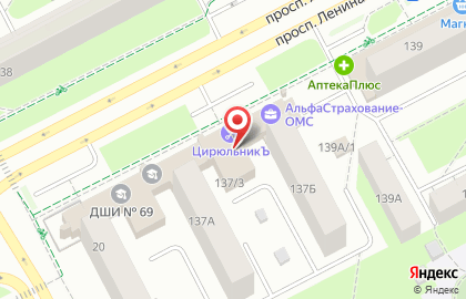 Строительная компания Абсолют-строй на проспекте Ленина на карте