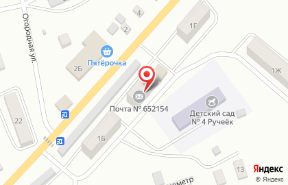 Почтовое отделение №652154 на карте