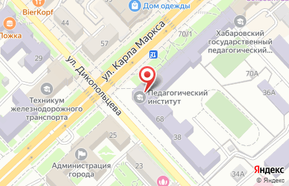 Филиал ТОГУ Педагогический институт на улице Карла Маркса на карте