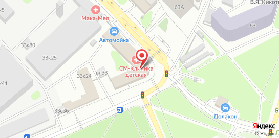 Многопрофильный центр СМ-Клиника на улице Клары Цеткин на карте